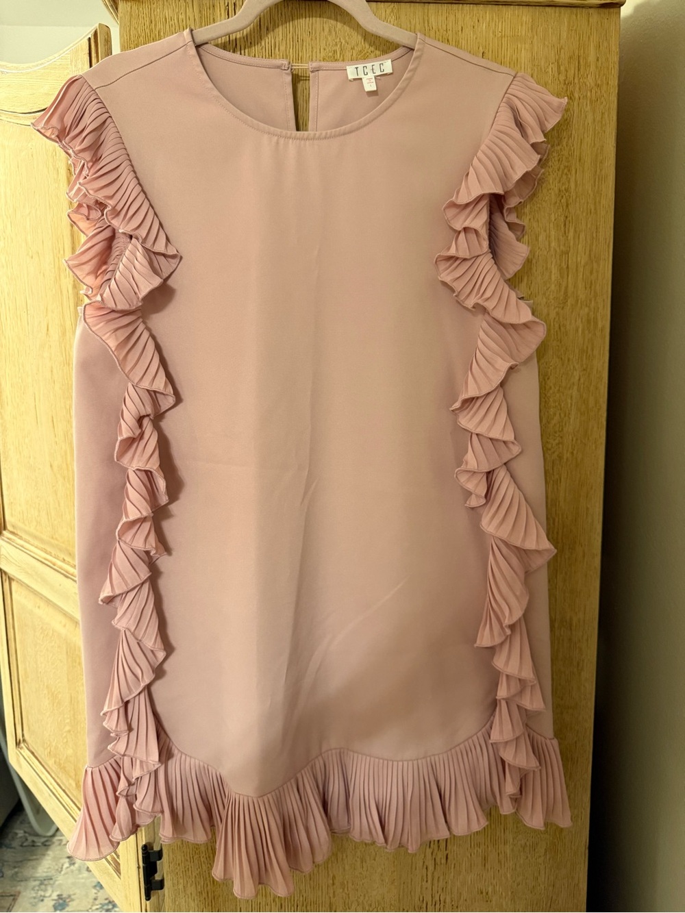 TCEC Blush Pink Ruffle Mini Dress